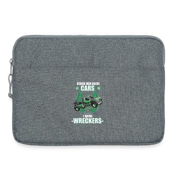 Abschleppwagen Abschlepper Abschleppdienst Beruf - Laptoptasche 15" - Grau meliert - Vorne