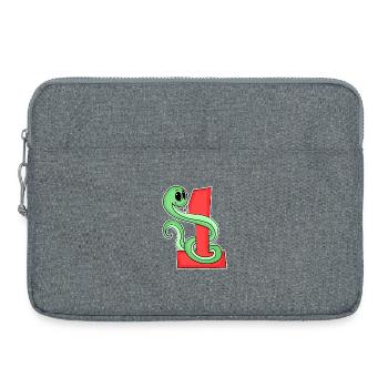 1 an - inscription à l’école - motif serpent - Sacoche pour ordinateur portable 15 pouces - gris chiné - Devant
