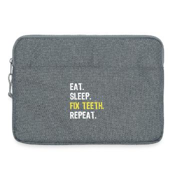 Eat Sleep Fix Teeth Repeat Dentist Shirt - Laptop bag 15" - heather grey - Front
