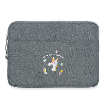 Schulkind Schulstart Einhorn Einschulung 2023 - Laptoptasche 15" - Grau meliert - Vorne