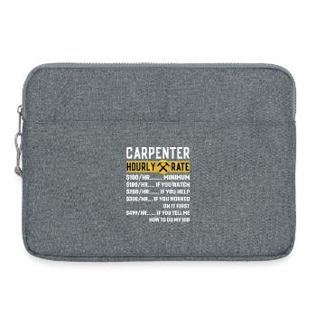 Vintage Carpenter Apparel Woodworking Hourly Rate - Laptop bag 15" - heather grey - Front