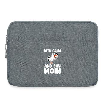 Nordsee Begrüßung Spruch Moin - Laptoptasche 15" - Grau meliert - Vorne