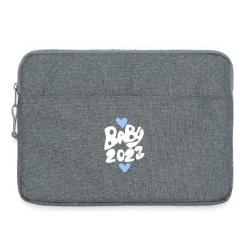 Bébé 2023 - Naissance enceinte 2023 - Bébé garçon - Sacoche pour ordinateur portable 15 pouces - gris chiné - Devant