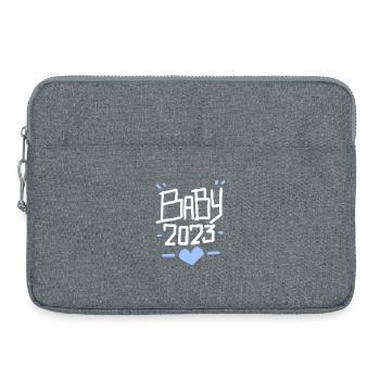 Bébé 2023 - Bébé garçon - Fils - Enceinte - Sacoche pour ordinateur portable 15 pouces - gris chiné - Devant