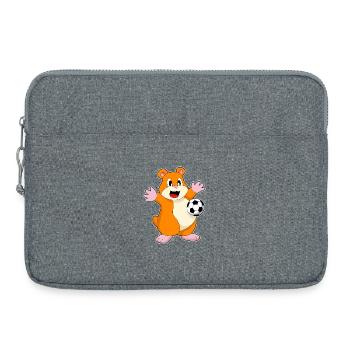 Hamster Soccer Player Soccer - Laptop bag 15" - heather grey - Front