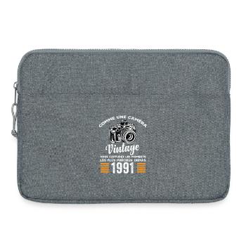 Caméra vintage 1991 cadeau anniversaire humour - Sacoche pour ordinateur portable 15 pouces - gris chiné - Devant