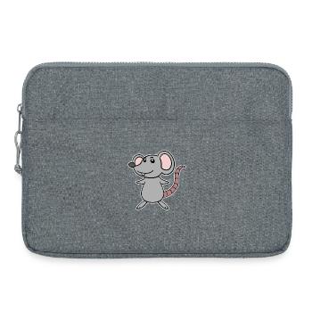 Dessin animé de souris - Sacoche pour ordinateur portable 15 pouces - gris chiné - Devant