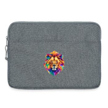 Tête de lion - Sacoche pour ordinateur portable 15 pouces - gris chiné - Devant