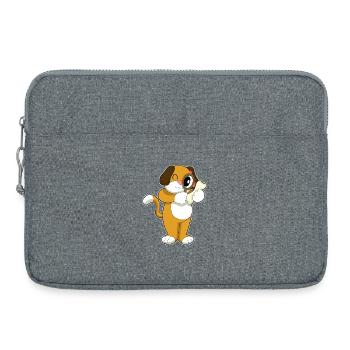 Loupe détective canine - Sacoche pour ordinateur portable 15 pouces - gris chiné - Devant