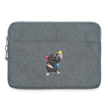 Maulwurf Jongleur Jonglieren - Laptoptasche 15" - Grau meliert - Vorne