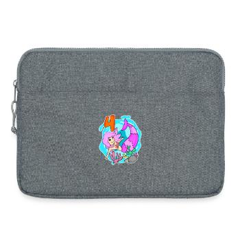 Girl 4 years old 4th birthday mermaid - Laptop bag 15" - heather grey - Front