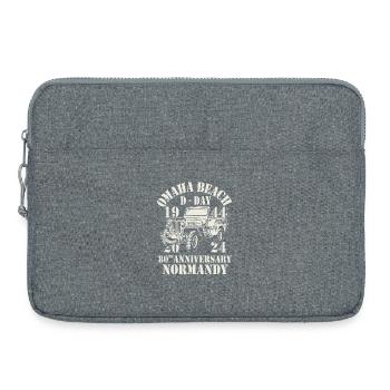 Omaha Beach D-Day 80. Jahrestag Normandie - Laptoptasche 15" - Grau meliert - Vorne