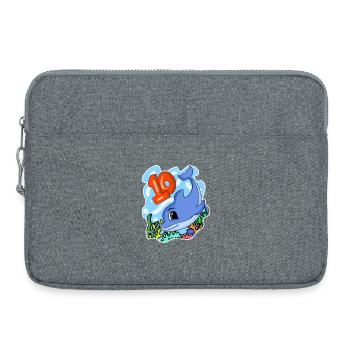 10. Geburtstag Motiv Delfin - zehn Jahre alt - Laptoptasche 15" - Grau meliert - Vorne