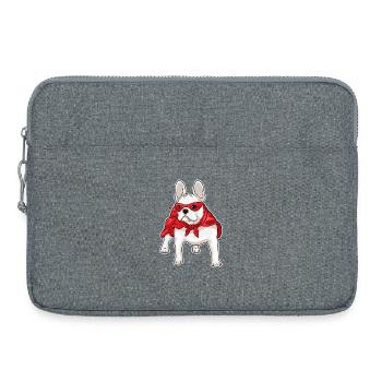 Cape de Super-héros Bouledogue Français - Sacoche pour ordinateur portable 15 pouces - gris chiné - Devant