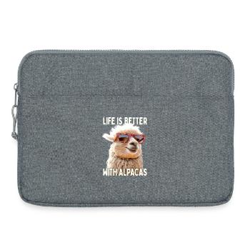 Alpaka Life Is Better With Alpacas Lama Alpakas - Laptoptasche 15" - Grau meliert - Vorne