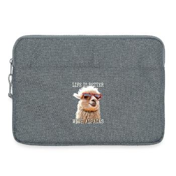 Alpaka Life Is Better With Alpacas Lama Alpakas - Laptoptasche 15" - Grau meliert - Vorne