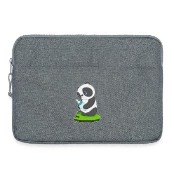 Lait de bébé Panda - Sacoche pour ordinateur portable 15 pouces - gris chiné - Devant