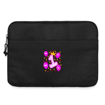 1er anniversaire Fille Ballons Crown Stars - Sacoche pour ordinateur portable 15 pouces - noir - Devant