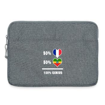 100% awesome flag of Ethiopia and France - Laptop bag 15" - heather grey - Front