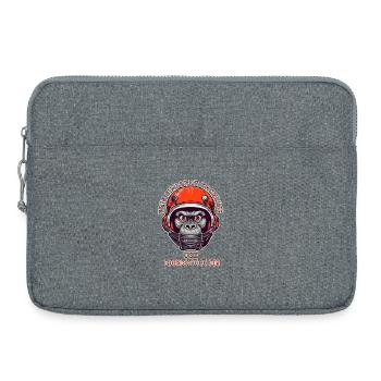 self-confident monkey accepts the challenge - Laptop bag 15" - heather grey - Front