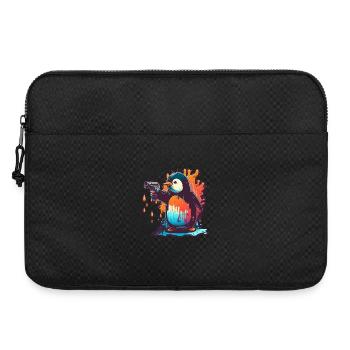Penguin with pulled kolt - Laptop bag 15" - black - Front