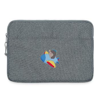 Mole Airplane - Laptop bag 15" - heather grey - Front
