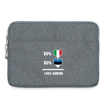 Estonie et Italie 100% drapeaux fantastiques - Sacoche pour ordinateur portable 15 pouces - gris chiné - Devant
