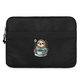 friendly sloth with fragrant coffee says HI - Laptop bag 15" - black - Front