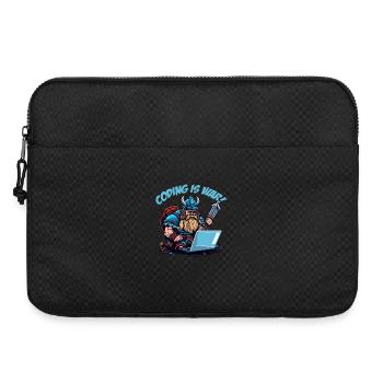 "Coding is war" Wikinger - Laptoptasche 15" - Schwarz - Vorne