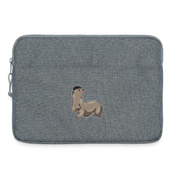 Peinture au pinceau de Peintre Loutre - Sacoche pour ordinateur portable 15 pouces - gris chiné - Devant