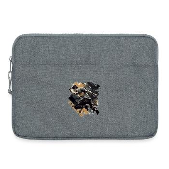 Coureurs de parkour avec lettrage - Sacoche pour ordinateur portable 15 pouces - gris chiné - Devant