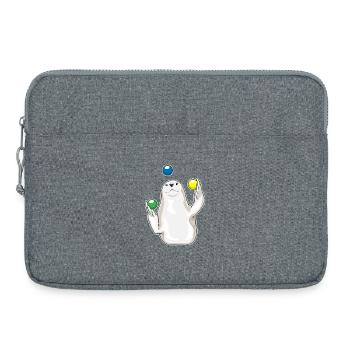 Seehund Jongleur Jonglieren - Laptoptasche 15" - Grau meliert - Vorne