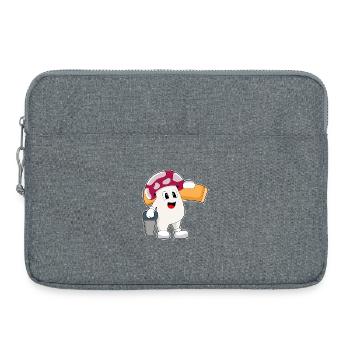 Mushroom Carpenter Saw Craft - Laptop bag 15" - heather grey - Front