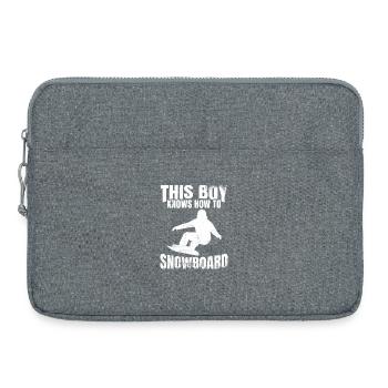 Garçon de snowboard - Sacoche pour ordinateur portable 15 pouces - gris chiné - Devant