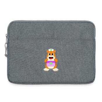 Hamster Nurse First Aid Kit - Laptop bag 15" - heather grey - Front