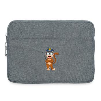 Monkey Policeman Baton Police - Laptop bag 15" - heather grey - Front