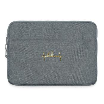 Boston Skyline Herzschlag USA Fan Herz Puls Liebe - Laptoptasche 15" - Grau meliert - Vorne