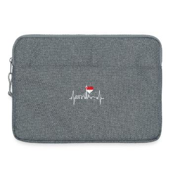 Düsseldorf Skyline Herzschlag Liebe Düsseldorfer - Laptoptasche 15" - Grau meliert - Vorne