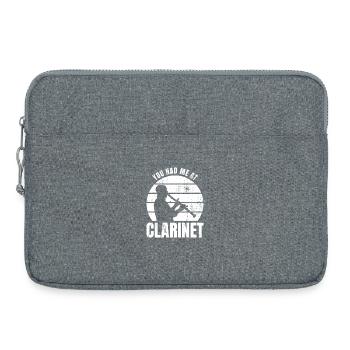 Citation drôle de clarinettiste - Sacoche pour ordinateur portable 15 pouces - gris chiné - Devant