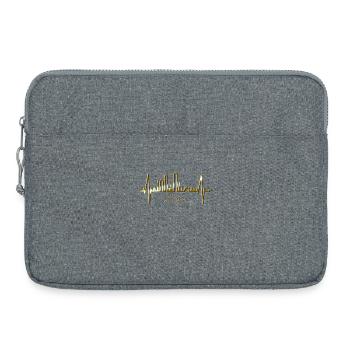 Boston Skyline Herzschlag USA Fan Herz Puls Liebe - Laptoptasche 15" - Grau meliert - Vorne