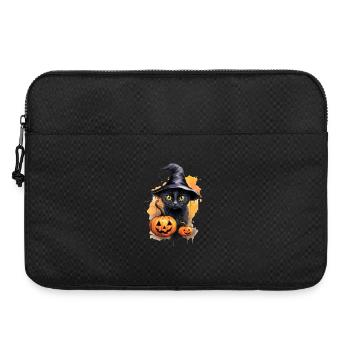 Hexenkatze Mit Hut Schwarze Katze Kürbis Halloween - Laptoptasche 15" - Schwarz - Vorne