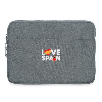 Aimer l’Espagne - J’aime l’Espagne - Sacoche pour ordinateur portable 15 pouces - gris chiné - Devant