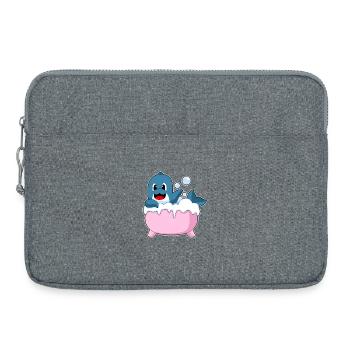 Dolphin Bathing Bathtub - Laptop bag 15" - heather grey - Front