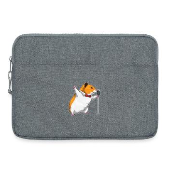 Hamster Singer Microphone Singing - Laptop bag 15" - heather grey - Front