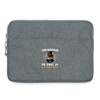 Lustiger Junggesellenabschied Bräutigam Hochzeit - Laptoptasche 15" - Grau meliert - Vorne