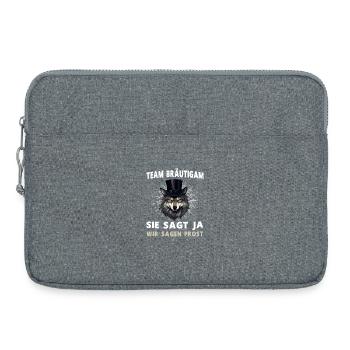 Junggesellenabschied Hochzeit Bräutigam Wolf - Laptoptasche 15" - Grau meliert - Vorne