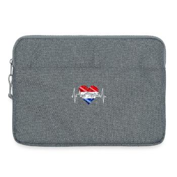Amsterdam Skyline Niederlande Herzschlag Holland - Laptoptasche 15" - Grau meliert - Vorne