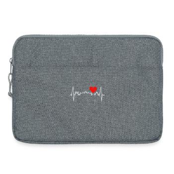 Budapest Skyline Herzschlag Ungarn Herz Budapester - Laptoptasche 15" - Grau meliert - Vorne