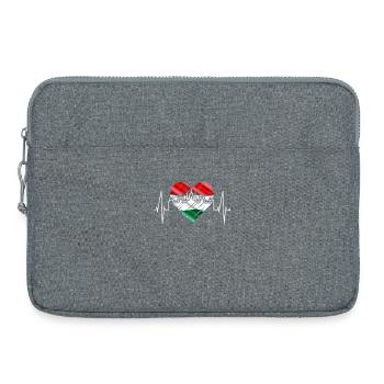 Budapest Skyline Herzschlag Ungarn Herz Budapester - Laptoptasche 15" - Grau meliert - Vorne