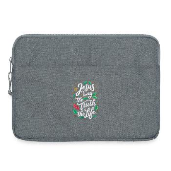 Jesus Way the Truth the Life - Laptoptasche 15" - Grau meliert - Vorne